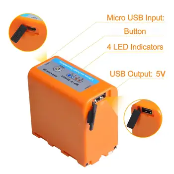 DuraPro 7800mAh NP-F960 NP-F970 Baterie Cu LED-uri Indicatoare de Putere & USB Port de Încărcare pentru SONY NP F960 F980 F550 F570 F750 F770