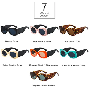DECI&EI de Moda Colorate Pătrat ochelari de Soare pentru Femei Vintage de Designer de Brand Oval Lentile de Ochelari de Oameni Larg Picioare Ochelari de Soare Nuante UV400