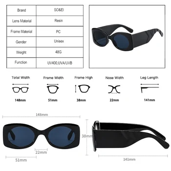 DECI&EI de Moda Colorate Pătrat ochelari de Soare pentru Femei Vintage de Designer de Brand Oval Lentile de Ochelari de Oameni Larg Picioare Ochelari de Soare Nuante UV400